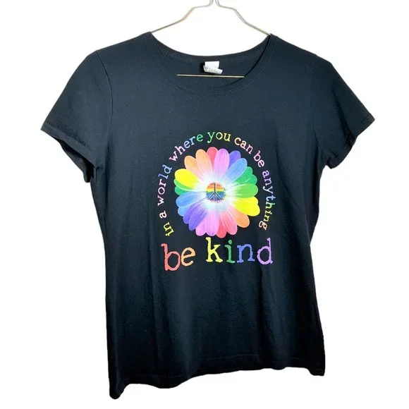 Women's Black Fruit of the Loom 100% Cotton Be Kind T-Shirt, Size L - Picture 6 of 6